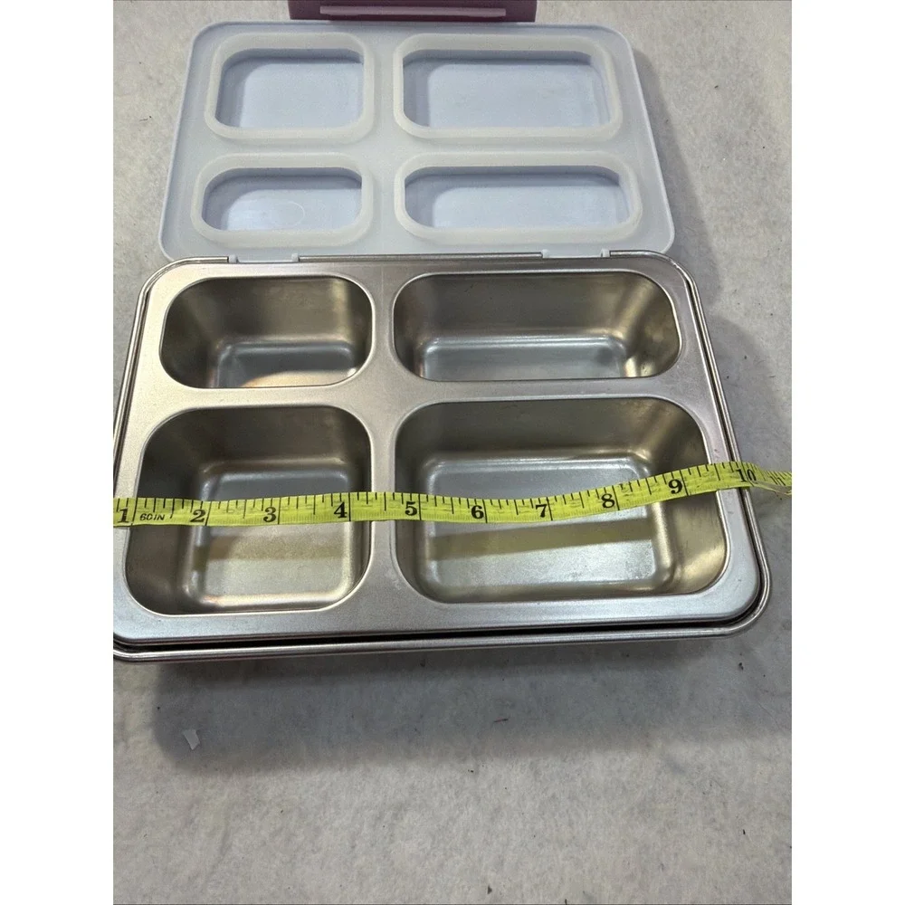 Cat & Jack Kids Purple Lunch Box 4 Compartment Snap Lid Plastic & Metal Horses